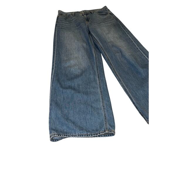 Old Navy Baggy Wide Leg Mid Rise Denim Jeans Lyocell Cotton Size 10 - Picture 4 of 8